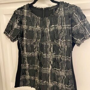 BCBG Black faux fur Tulum Top